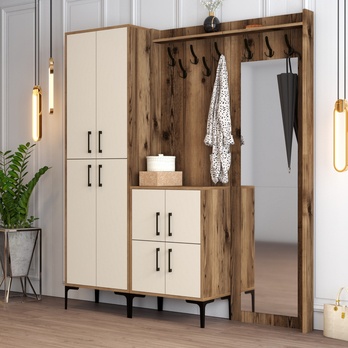 Predsieňová zostava BERLIN 3 krémová/orech 1