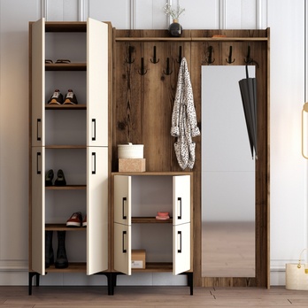 Predsieňová zostava BERLIN 3 krémová/orech 3