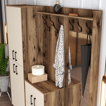 Predsieňová zostava BERLIN 3 krémová/orech 4