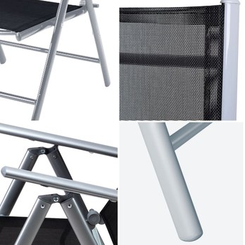 Záhradná stolička BERN 2 strieborná/čierna, sada 2 ks 3