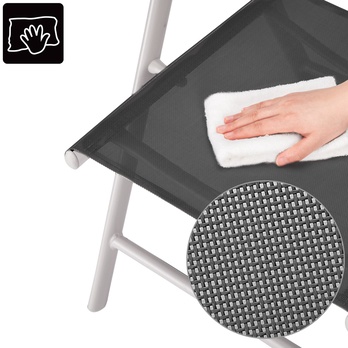 Záhradná stolička BERN 2 strieborná/čierna, sada 2 ks 4