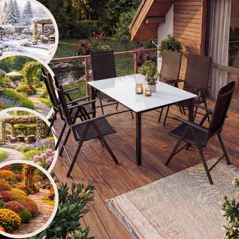 Záhradná zostava BERN 3 čierna/biela 1