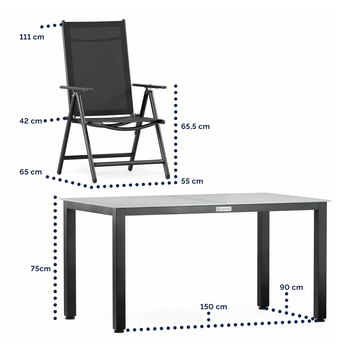 Záhradná zostava BERN 3 čierna/biela 5