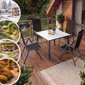 Záhradná zostava BERN 4 antracitová/biela 1