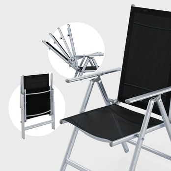 Záhradná zostava BERN 4 strieborná/čierna/mliečne sklo 2