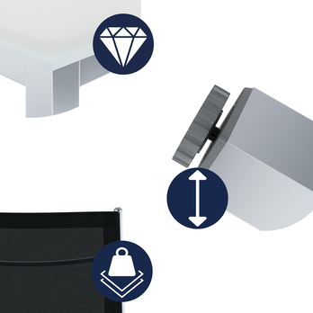 Záhradná zostava BERN 4 strieborná/čierna/mliečne sklo 3