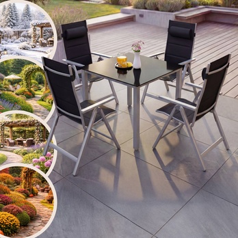 Záhradná zostava BERN 5 strieborná/čierna 1