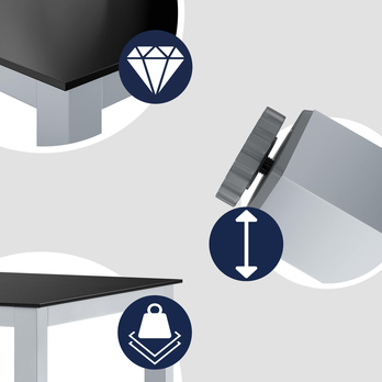 Záhradný stôl BERN 6 strieborná/čierna 3