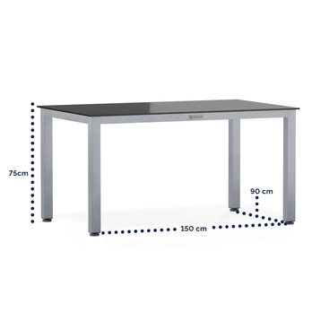 Záhradný stôl BERN 6 strieborná/čierna 4