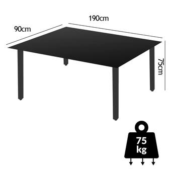 Záhradný stôl BERN 7 strieborná/čierna 1