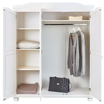 Šatníková skriňa BERNIAN II biela, šírka 150 cm 2