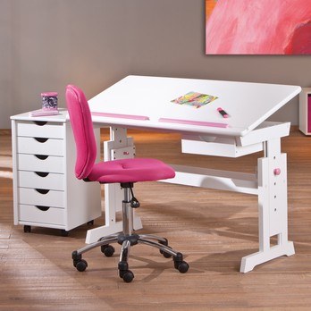 Nastaviteľný písací stôl BERNIS biela 6