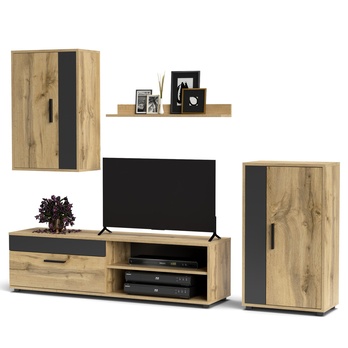 Obývacia stena BERNO dub wotan/antracitová 2