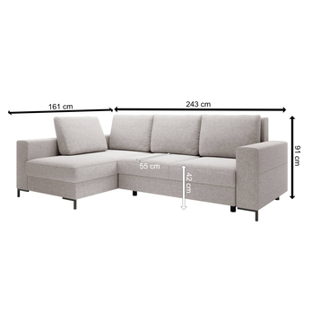 Sedacia súprava BERRY ľavá, béžová 7