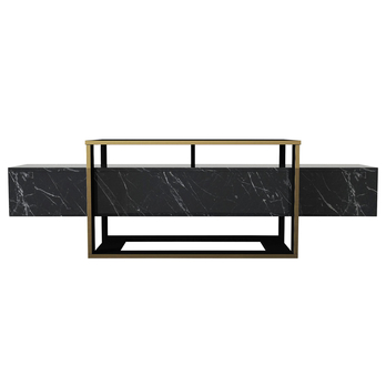 TV komoda BIANCO čierna/zlatá 2