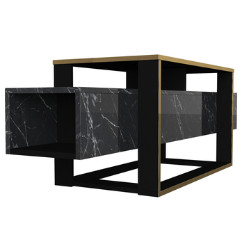 TV komoda BIANCO čierna/zlatá 3