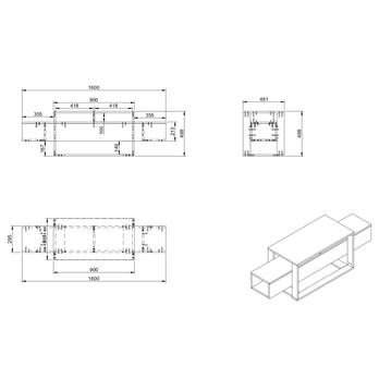 TV komoda BIANCO čierna/zlatá 6