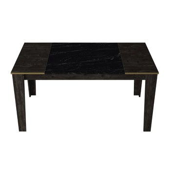 Jedálenský stôl BIANCO čierna/zlatá 2