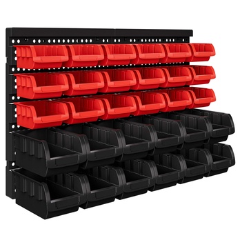 Nástenka na náradie s boxy BIN 1 čierna/červená 3