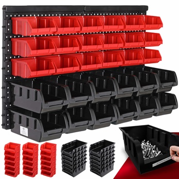 Nástenka na náradie s boxy BIN 1 čierna/červená 4