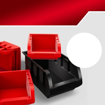 Nástenka na náradie s boxy BIN 2 čierna/červená 2