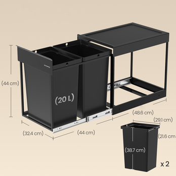 Vstavaný odpadkový kôš BIN čierna 3