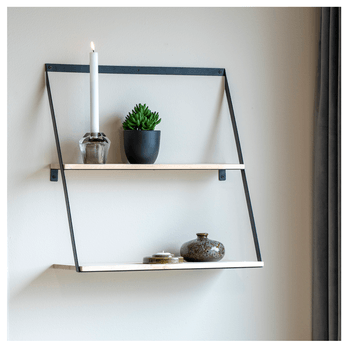 Nástenný regál BIRN borovica/čierna 1