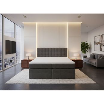 Posteľ s matracom a topperom BIRNA 2 BK antracitová, 180x200 cm 3