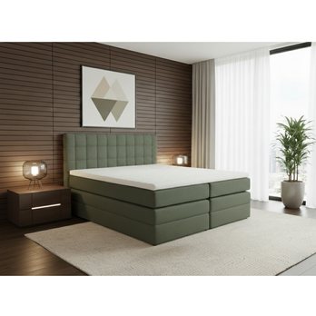 Posteľ s matracom a topperom BIRNA 2 BK olivová, 180x200 cm 1