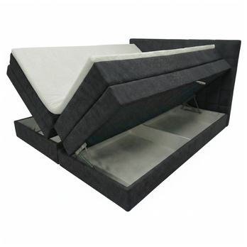 Posteľ s matracom a topperom BIRNA 2 BK tmavosivá, 180x200 cm 2