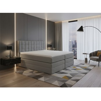 Posteľ s matracom a topperom BIRNA 2 BK svetlosivá, 160x200 cm 1