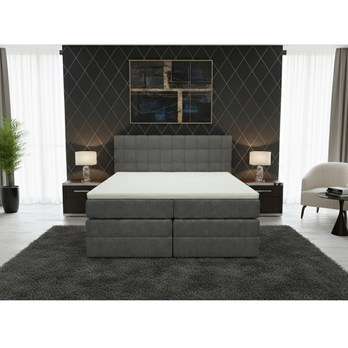 Posteľ s matracom a topperom BIRNA 2 BK tmavosivá, 160x200 cm 3