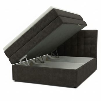 Posteľ s matracom a topperom BIRNA 2 BK antracitová, 140x200 cm 2