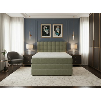 Posteľ s matracom a topperom BIRNA 2 BK olivová, 140x200 cm 3