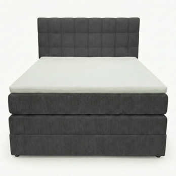 Posteľ s matracom a topperom BIRNA 2 BK tmavosivá, 140x200 cm 4