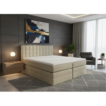 Posteľ s matracom a topperom BIRNA 2 BK béžová, 180x200 cm 1