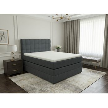 Posteľ s matracom a topperom BIRNA 2 BK tmavosivá, 120x200 cm 1