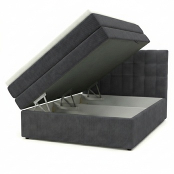 Posteľ s matracom a topperom BIRNA 2 BK tmavosivá, 120x200 cm 2