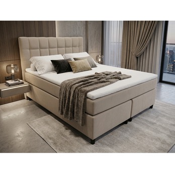 Posteľ s matracom a topperom BIRNA 2 BSB béžová, 140x200 cm 1