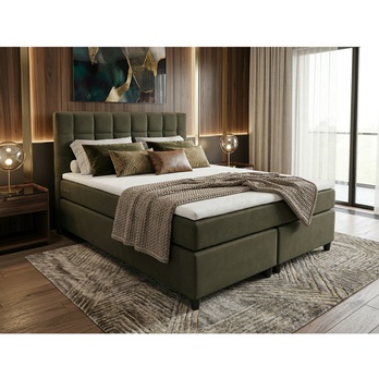 Posteľ s matracom a topperom BIRNA 2 BSB olivová, 140x200 cm 1