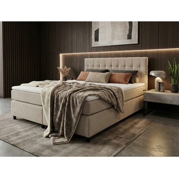 Posteľ s matracom a topperom BIRNA 2 BSB béžová, 160x200 cm 1