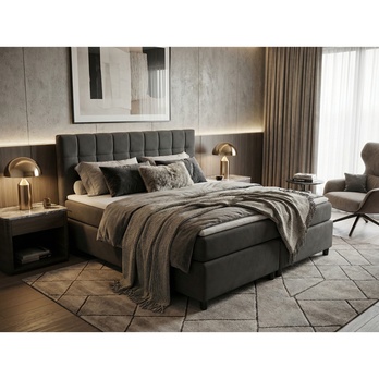 Posteľ s matracom a topperom BIRNA 2 BSB antracitová, 160x200 cm 1