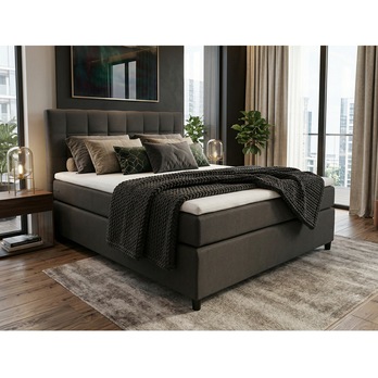 Posteľ s matracom a topperom BIRNA 2 BSB antracitová, 120x200 cm 1