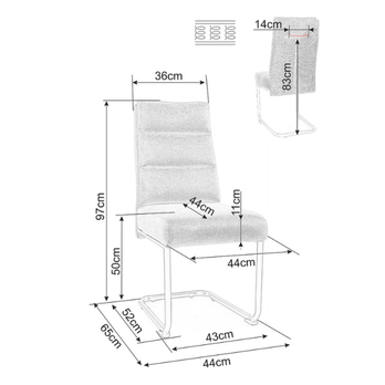 Jedálenská stolička BIRRY béžová 3