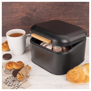 Nádoba na chlieb BLACK II čierna/bambus 1