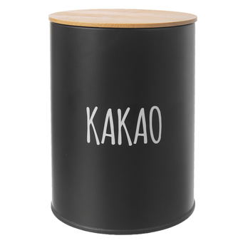 Dóza na kakao BLACK čierna/bambus 2