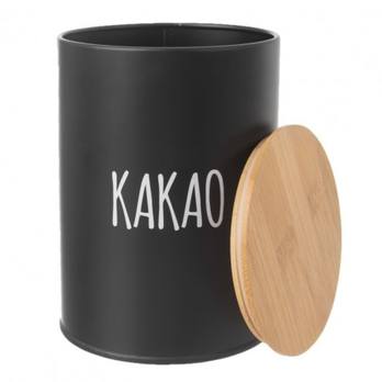 Dóza na kakao BLACK čierna/bambus 3