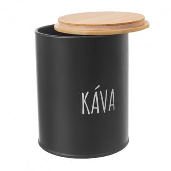 Dóza na kávu BLACK čierna/bambus 3