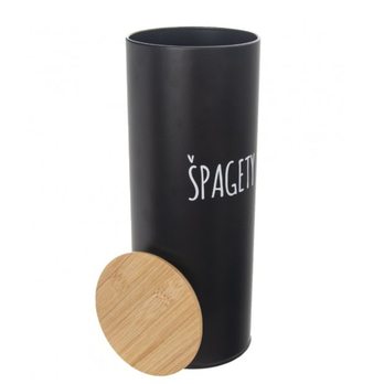 Dóza na špagety BLACK čierna/bambus 3
