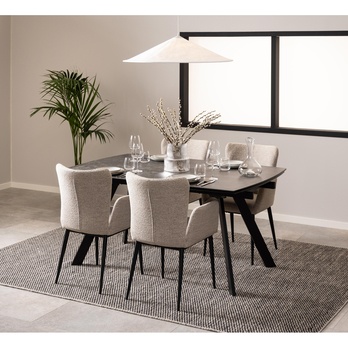 Jedálenský stôl BLACKBURN čierna/matná čierna 3